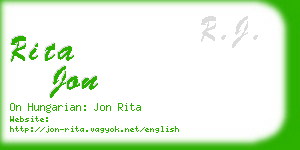 rita jon business card
